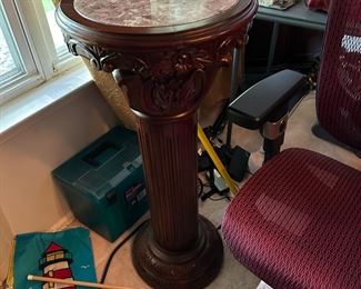 Pedestal with Marble Top