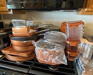 Copper Chef (?) Cookware.  Pots, Pans, Baking, Grilling, etc