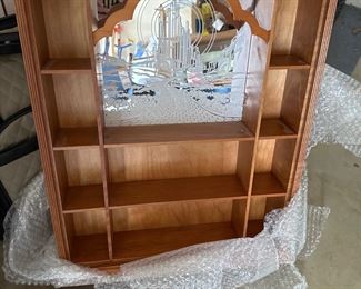 Franklin mint wizard of Oz, yellow brick Road wooden curio display shelf