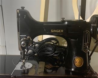 Here is a closeup of the Singer Featherweight sewing machine.