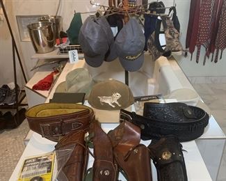 Holsters for handguns as well as gun cleaning supplies.