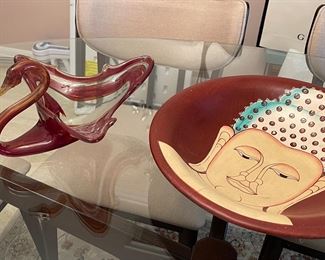 Blood Red Glass Swan