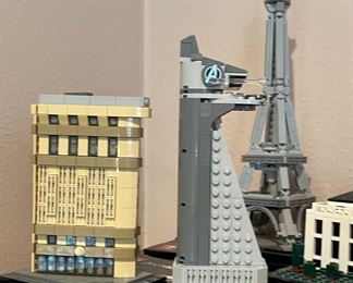 Eiffel tower, Legos, avengers building Legos
