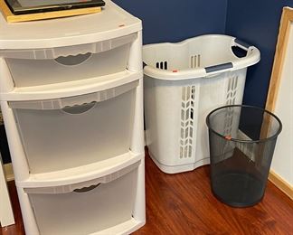 Storage containers and laundry basket