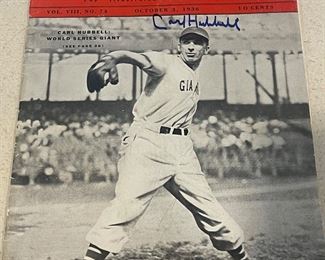 Vintage News Week Autographed by Carl Hubbell