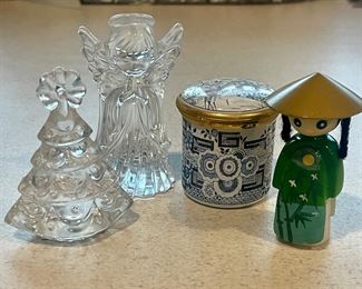 Waterford Angel and Tree, Blue and White Trinket Box