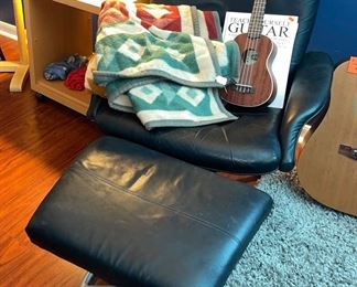 swivel chair and foot stool