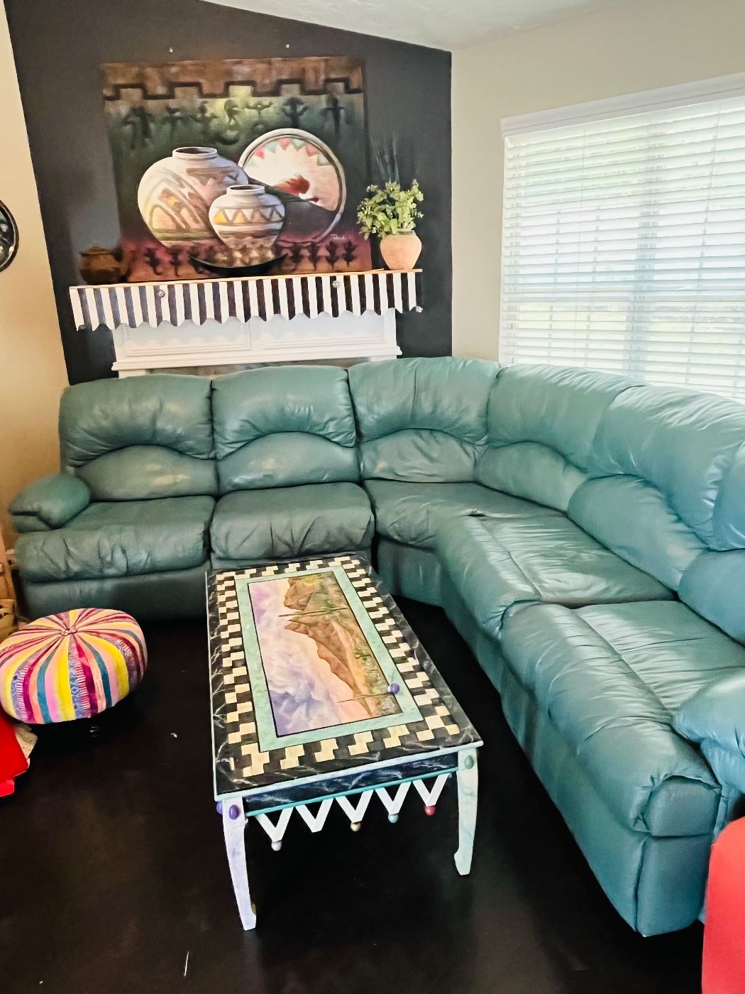 Leather sectional with recliners