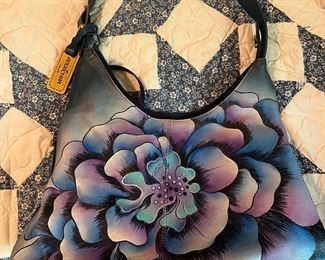 Anushka hand painted leather purse