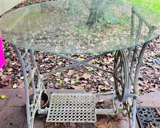 Antique iron sewing machine table 