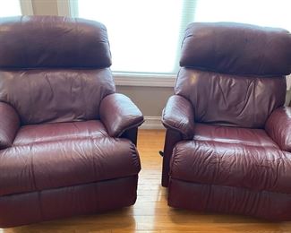 Pair of Matching Leather Recliners