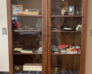 Antique Book/Display Case - wavy glass