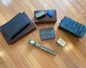 Some of the boxes....pill size, small, medium and  larger...metal wood, porcelain...lots of boxes