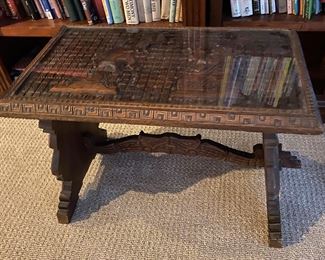 Glass Top Carved Table
