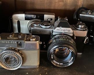 Variety of Old Cameras