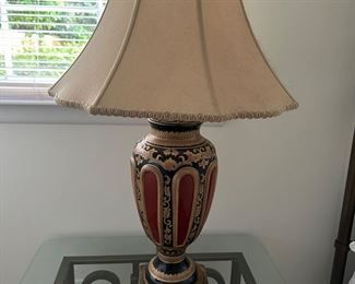19th Century Style French Oxblood Red Gilt Lamp