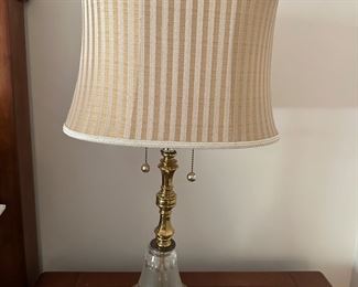 Crystal and Brass Antique Lamp with double pulls