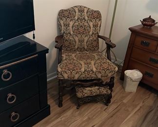 Antique Chair with matching foot stool