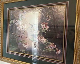 Signed Print By R.C. Davis Double matted Framing with Gold Gilt