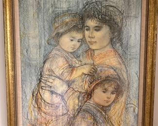 Edna Hibel Print "Solveig and Her Children"