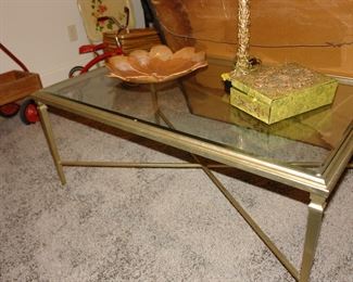 Glass top coffee table