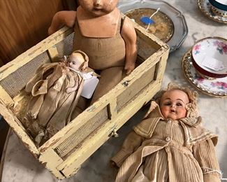Antique Dolls, Composition, Rag