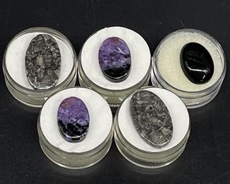 (5) Cabochons in Gem Jars