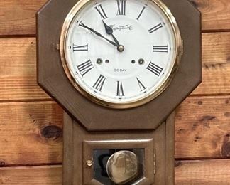Vtg. Montgomery Wards 30-Day Pendulum Wall Clock