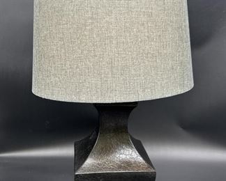 Black Table Lamp with Gray Shade