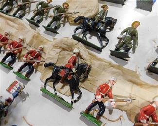 Antique Heyde Lead toy soldier play set 1800s