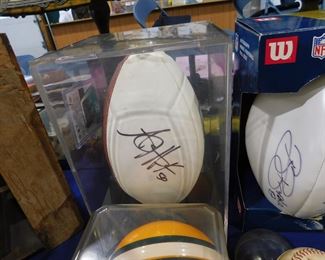 AJ Hawk signed football