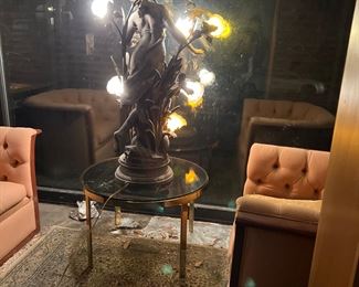 Impressive 4 Foot Figural Lamp 42 Inch Mathurin Moreau 1822-1912