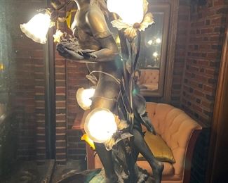 Impressive 42"  Lady Figural Lamp 1822-1912