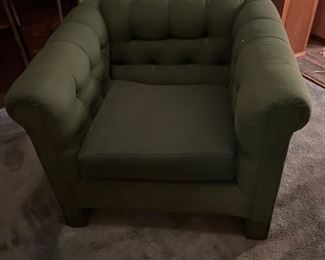 One of Three Pieces Chesterfield Wool Upholstered Furniture Marden