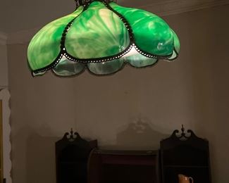 Green Molded Glass Lamp Shade