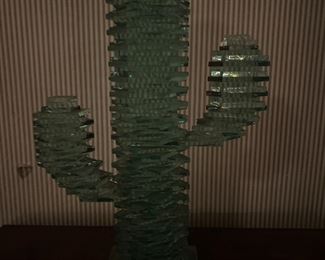 Large Glass Cactus Sculpture