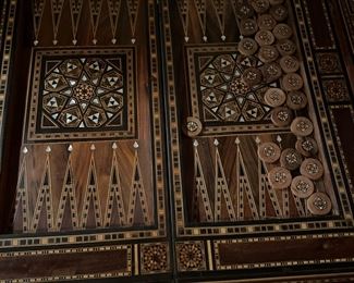 Antique Game Table Backgammon
