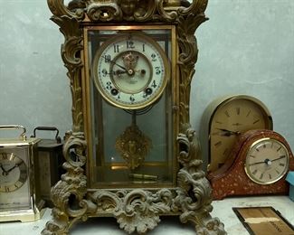Exceptionally Lovely Key Wind Mantel Clock C.D. Peacock