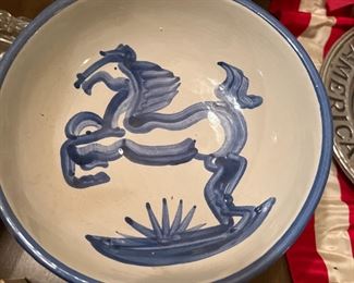 Hadley Pottery Bowl with horse design