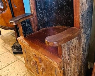 Chair made from a tree
Unique chair
Solid wood barrel chair 