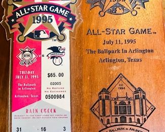 1995 Texas Rangers all star game ticket 