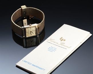 14k Gold Lucien Piccard Ladies wrist Watch w/Stunning 18k Gold Mesh Bracelet 	331360