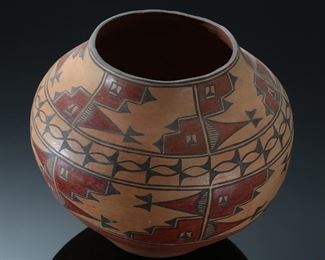 Circa 1935 Ascenciona Shije Herrera Galvan Zia Pueblo Jar Pot Native American Pottery Polychrome Ascencion Ascension	425024	9in H x 10.25in Diameter at widest 