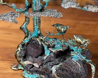 Original Art Bronze Sculpture Saguaro Martin Borja &nbsp;Borja Studio Brutalist Southwest 	1186001	30.75x 14.5x7in