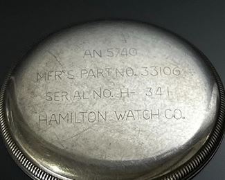WWII Hamilton 4992B Military Navigation AN 5740 GCT 24hr Dial Pocket Watch 22 Jewels 16s 800 Silver Case	118024	57x51.5x16mm