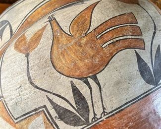 Huge Zia Pueblo Bird Polychrome Olla Pottery Pot Native American 	425038	15in H x 18in Diameter at widest 