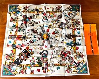 Hermes Silk Scarf Shawl Kachinas Kermit Oliver Carré Hermès	244053	35x35in
