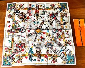 Hermes Silk Scarf Shawl Kachinas Kermit Oliver Carré Hermès	244053	35x35in
