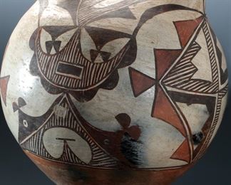 Circa 1925 Acoma Pueblo Polychrome Wedding Vase Native American Pottery	425023	12.75in x 9.25in Diameter at widest point 