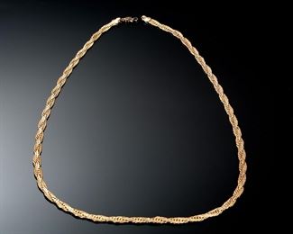 14k Gold Fancy Weave Link Necklace Chain 23.5in Long 	331361	